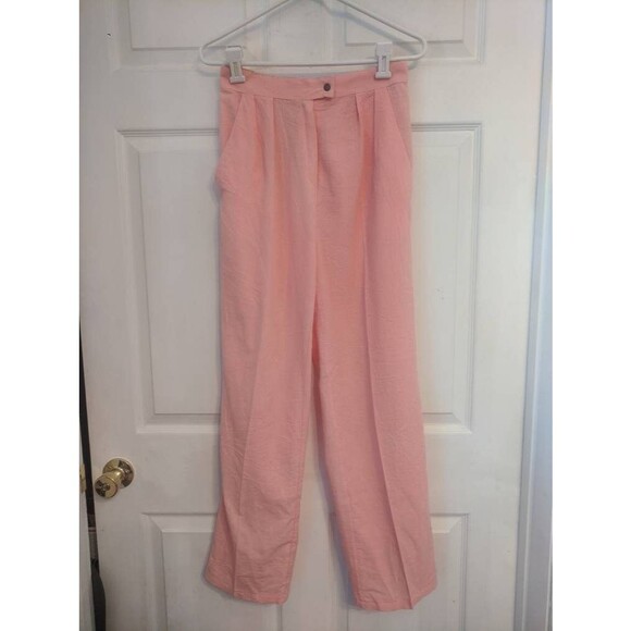 Vintage 80s Peach Cotton Summer Pants Vintage Balkan 26 28 Waist - Picture 7 of 7